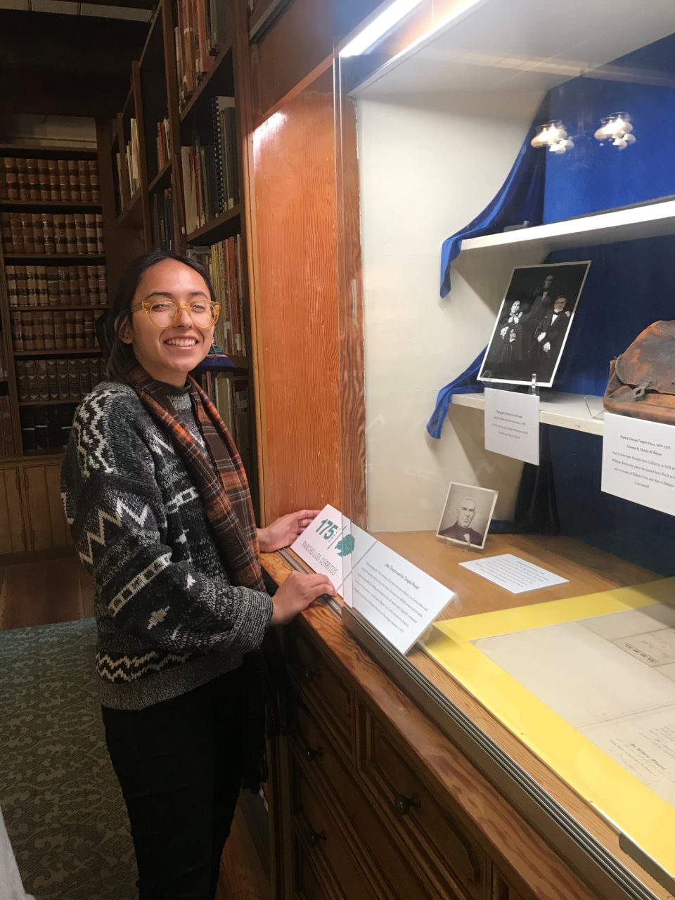 Arts Council Intern Keila Rivera focuses on John Temple and the cattle ranching period at RLC. This installation is the first in a series of displays that will commemorate the 175th anniversary of the Rancho adobe’s construction.