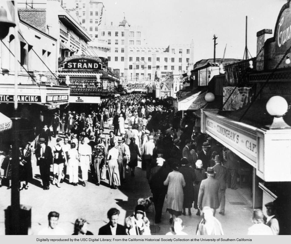 View of a Crowd in the Long Beach Pike Area c.1932