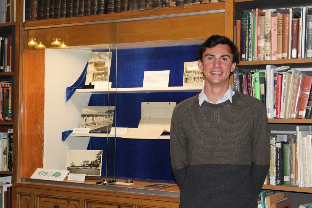 On display from October through Early December 2019 is the latest special exhibit in the library case in commemoration of the 175th anniversary of the adobe's construction (built in 1844) and specifically the 1930s Bixby remodel. With the exhibit is Brice Burtness, RLC’s Fall 2019 Creative Long Beach intern (funded by the Arts Council for Long Beach), who researched and installed this exhibit.