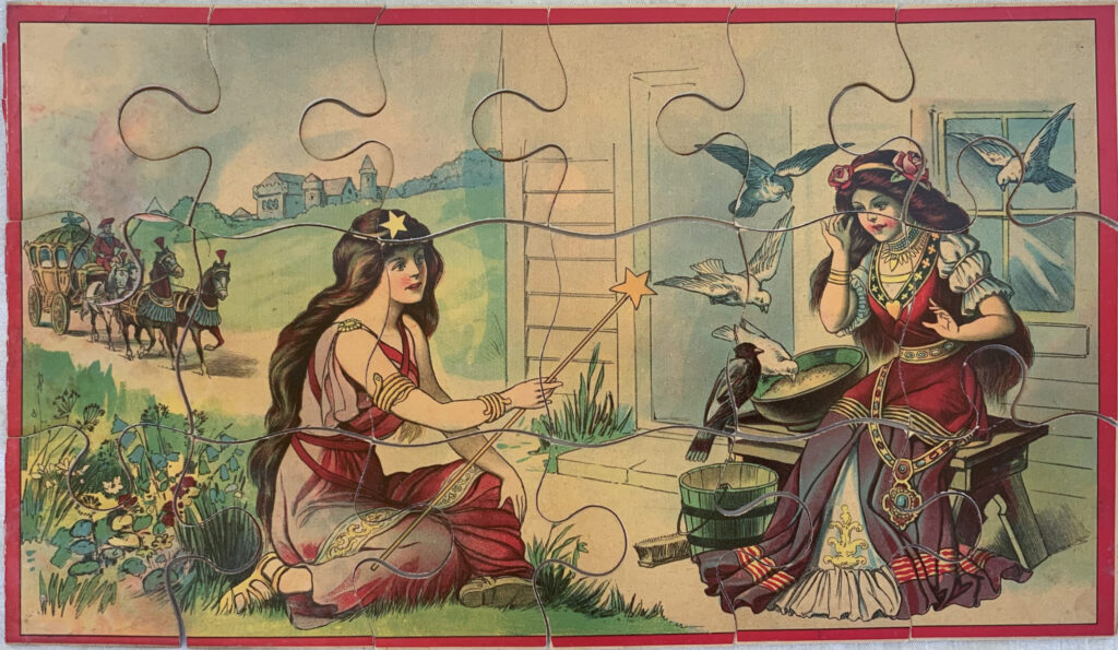 Two women with birds and horse-drawn carriage puzzle.