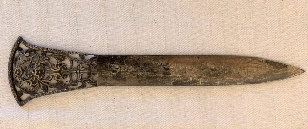 Engraved antique knife with floral design