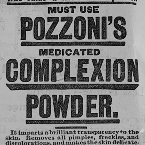 Vintage Pozzoni's complexion powder advertisement.