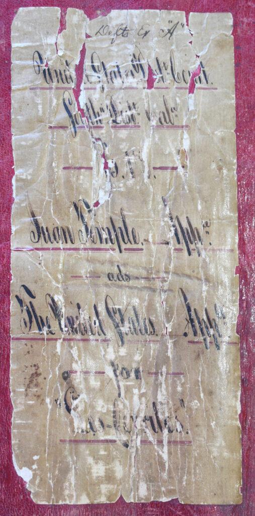 Old, torn legal document with cursive script.