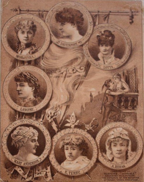 Vintage portraits of actresses in a classic illustration.