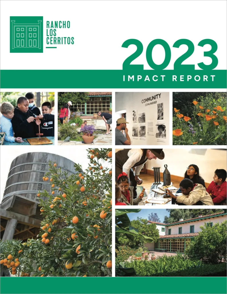 Rancho Los Cerritos 2023 Impact Report cover.