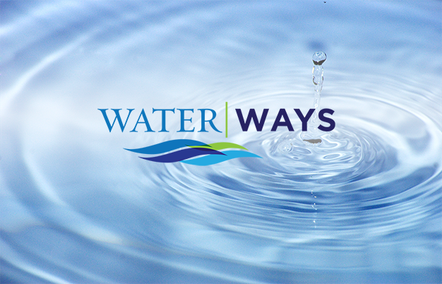 Water droplet creating ripples, Water Ways logo